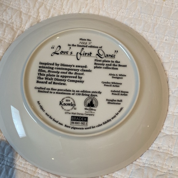 Disney Loves First Dance Collector Plate from Beauty and the Beast - Picture 2 of 5